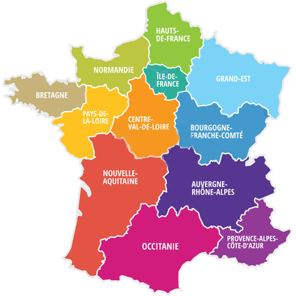 Carte de France, Régions
